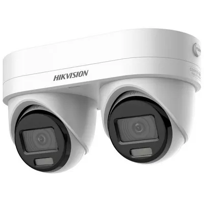 Camera IP Dublu Turret 4MP Hikvision DS-2CD2346G3D- IZ2UY/SL, lentile fixe: 2.8mm si 4mm, IR30m, microfon si difuzor, alarma, slot card, PoE