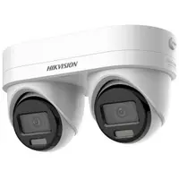 Camera IP Dublu Turret 4MP Hikvision DS-2CD2346G3D- IZ2UY/SL, lentile fixe: 2.8mm si 4mm, IR30m, microfon si difuzor, alarma, slot card, PoE