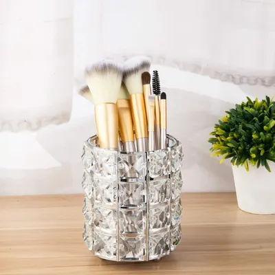 Suport Pensule cu Cristale, Silver