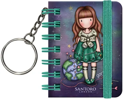 Santoro Gorjuss - Be Kind To Our Planet breloc cu carnețel de notițe