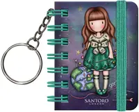 Santoro Gorjuss - Be Kind To Our Planet breloc cu carnețel de notițe