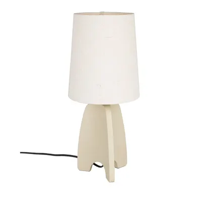 Veioză bej din beton cu abajur textil (înălțime 45 cm) Saba – Zuiver