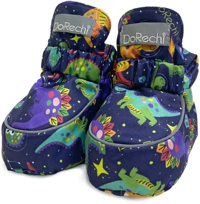 Papucei bisezonal DoRechi - Dino în spațiu, 13 cm, 0-12 luni