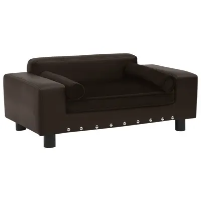 Gossi canapea pentru caini, maro, 81x43x31cm, plus & piele ecologica