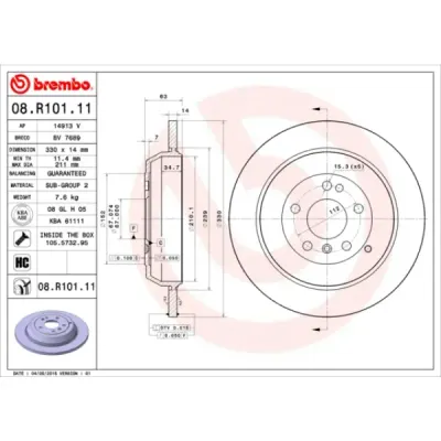 Disc frana BREMBO 08.R101.11