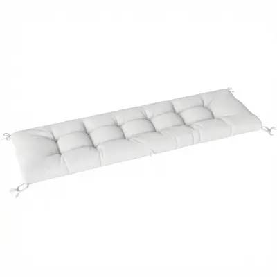 Outsunny Pernă pentru Bancă de Exterior cu Chingi de Prindere Protecție UV50+ Revenire Lentă Interior Exterior 198x65x13 cm Crem | Aosom Romania