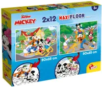 Puzzle cu două fețe Lisciani pentru colorat 2 х 12 piese- Mickey Mouse