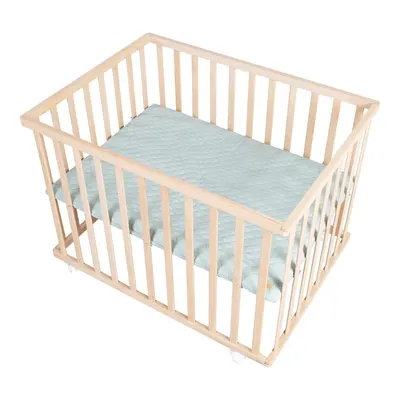 Țarc pentru copii în culoare naturală cu înălțime reglabilă/cu roți 75x100 cm Style – Roba