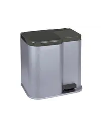 CURVER Cos de gunoi DUO PEDAL BIN argintiu/gri inchis