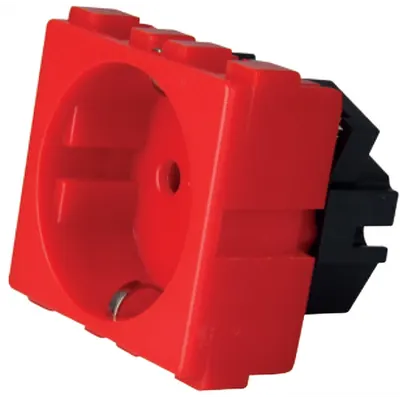 Priza schuko rosie 2 module NV-1220.200R