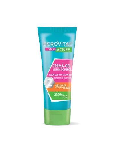 Cremă Sebum Control Matifiantă, Gerovital Stop Acnee, 50 Ml