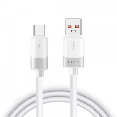 Cablu Date si Incarcare USB-A - USB-C Lito LD07, 18W, 1m, Alb
