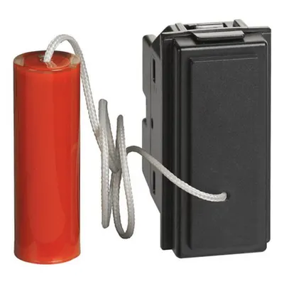 L.NOW - buton 1 modul NO 10A cu fir de tragere negru