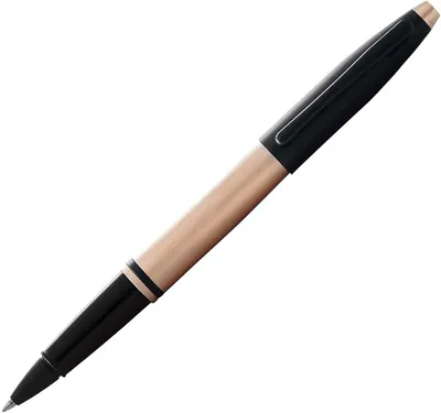 Roller Cross Calais - Brushed Rose Gold and Black Lacquer
