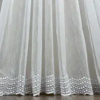 Perdea Ariel tip IN Brodat, Alb, 140cm latime x 260cm inaltime, cu rejansa pt bara