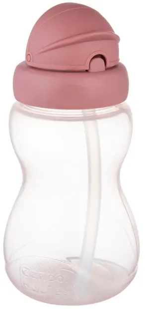 Biberon de tranziție cu paie și capac Canpol - 270 ml, roz