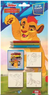 Set de creioane Multiprint The Lion Guard - 3 bucăți, cu 3 ștampile