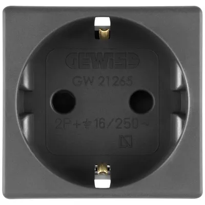 Priza shuko 2 module Gewiss System GW21265, negru