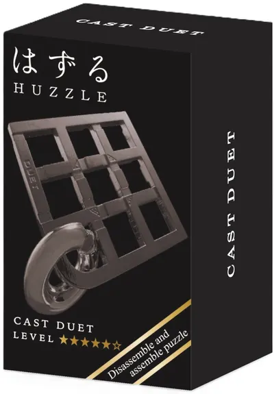 Puzzle logic metalic Hanayama - Mini Huzzle Cast Duet, black
