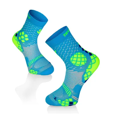 Sosete compresive pentru sport COMPRESSION SOCKS Turquoise Yellow, 45-47 EU