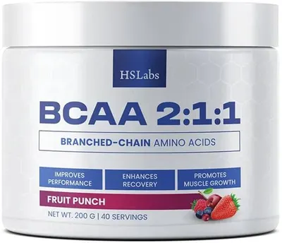 BCAA 2:1:1, punch de fructe, 200 g, HS Labs