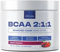 BCAA 2:1:1, punch de fructe, 200 g, HS Labs
