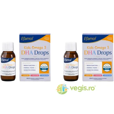 Pachet Kids Omega 3 DHA Drops 60ml + 60ml