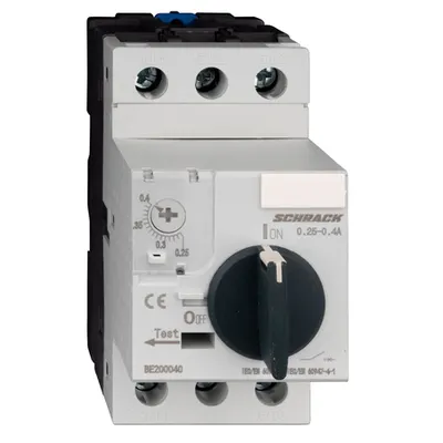 Intreruptor de protectie motoare BE2, 3-poli, 0,25-0,4A