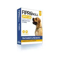 Pipete Antiparazitare Caini 40-60 kg Fiprokill Dog XL 402 mg, Deparazitare Externa, 3 Pipete
