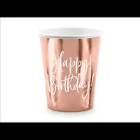 Pahare happy birthday rose gold 260 ml