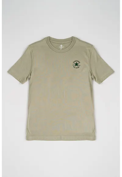Tricou cu aplicatie logo - Verde masliniu
