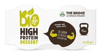 The Bridge Desert bio proteic, cocos și cacao, 2 x 135 g