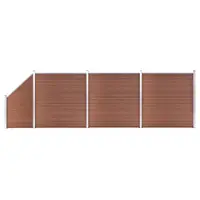 Gossi set panouri gard, 3 patrate + 1 oblic, maro, 619 x 186 cm, wpc