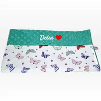Paturica personalizata – Fluturași și Minky smarald