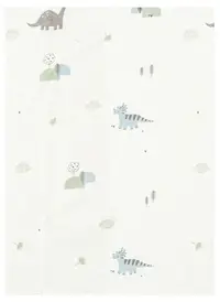 Cearșaf cu elastic pentru bebeluși Bimbidreams - Trex, 70 x 140 cm, alb/verde