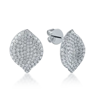 Cercei din aur alb cu diamante microsetting de 1.92ct