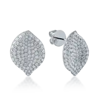 Cercei din aur alb cu diamante microsetting de 1.92ct