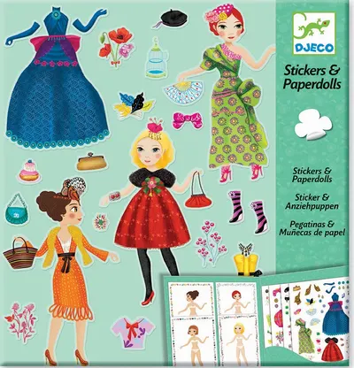 Set creativ cu stickere Galt - Imbraca papusile
