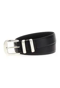 Curea din piele cu model uni - Negru