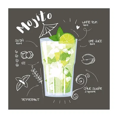 Servetel MOJITO BLACK 24x24 cm