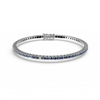 Bratara tennis din aur alb cu safire de 2.5ct si diamante de 0.15ct
