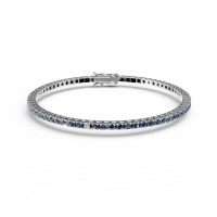Bratara tennis din aur alb cu safire de 2.5ct si diamante de 0.15ct
