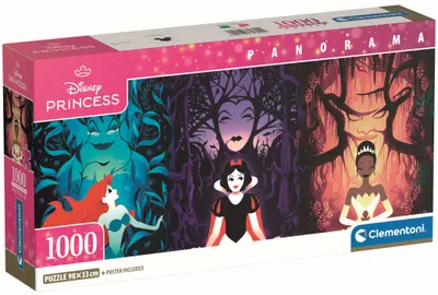Puzzle panoramic Clementoni din 1000 piese - Prințese Disney