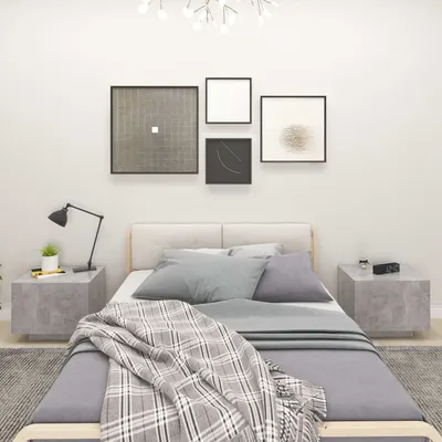 vidaXL Noptieră, gri beton, 100x35x40 cm, lemn prelucrat