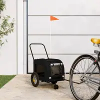 vidaXL Remorcă de bicicletă pentru animale de companie Negru