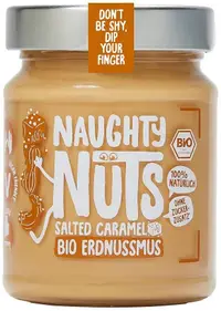 Unt de arahide cu caramel sărat, 250 g, Naughty Nuts