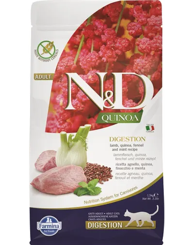 FARMINA N&D Quinoa Cat Digestion cu miel și fenicul 1.5 kg