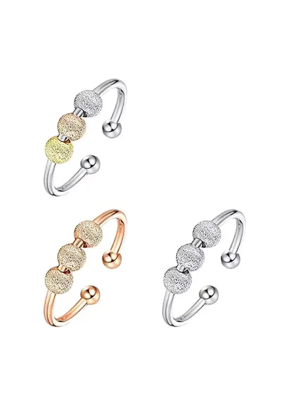 Set 3 Inele Inox 6067 - Argintiu/Multicolor