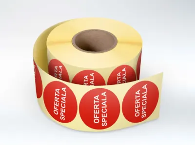 Rola etichete autoadezive personalizate Oferta Speciala , diametru 40 mm, 1000 buc rola