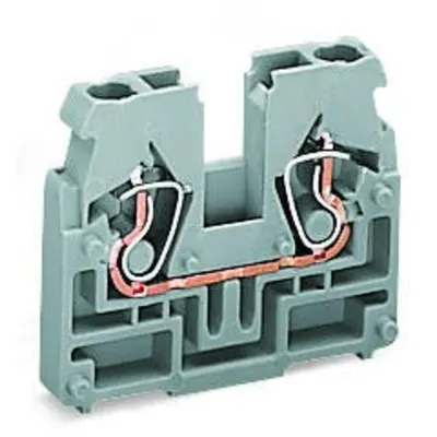 2-conductor terminal block; without push-buttons; without snap-in mounting foot; 2.5 mm²; CAGE CLAMP®; 2,50 mm²; orange